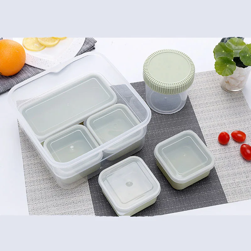 Green MICCK, набор из 7 предметов, Ланч-бокс, экологичный, Bento box, контейнер для хранения продуктов, Microwavable, Bento Box, герметичная коробка для хранения - Цвет: Green