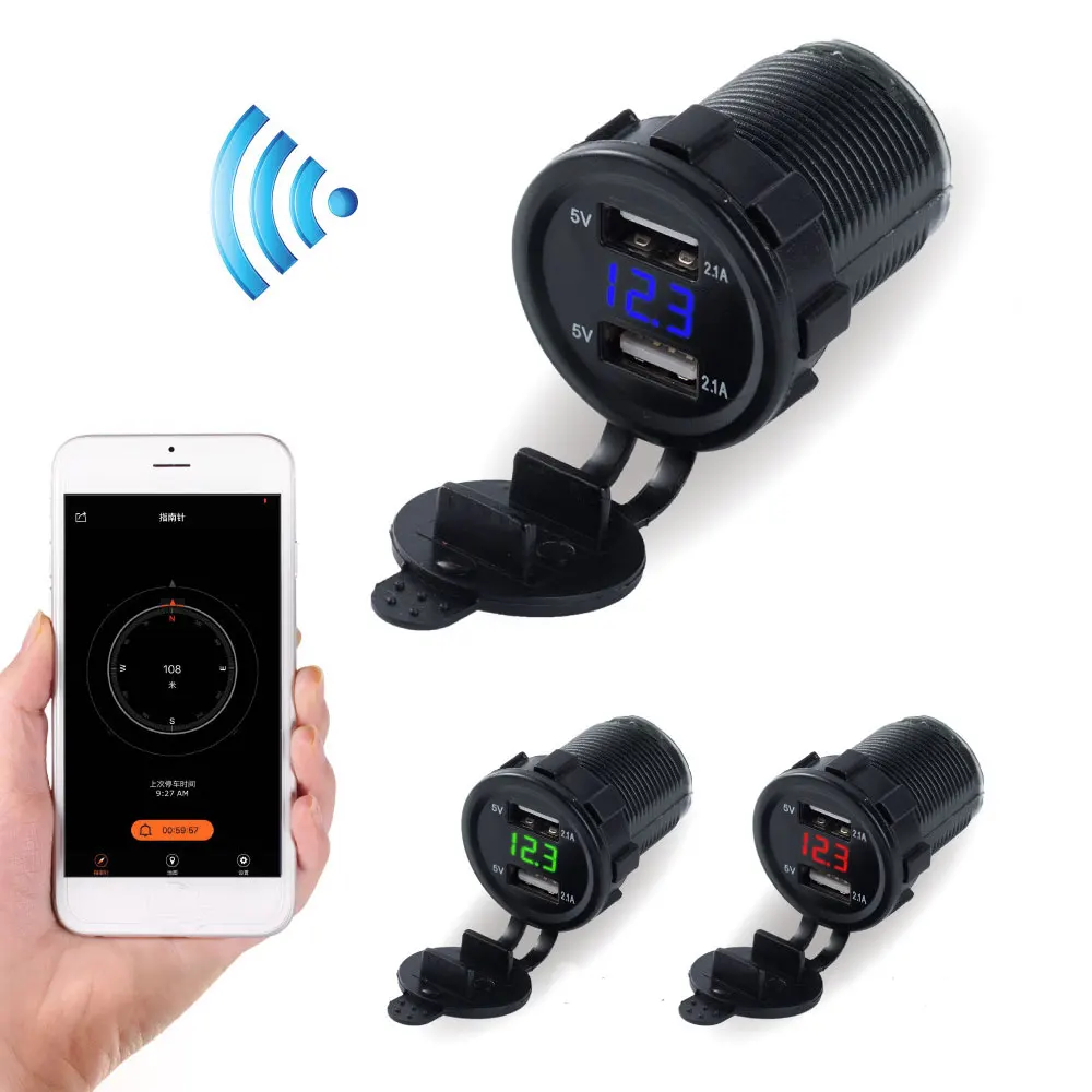 KWOKKER Bluetooth Смарт поиск автомобиля двойной USB прикуриватель зарядное устройство 4.2A