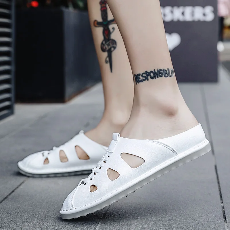 Новинка года; мужские сандалии из натуральной кожи; Мужская обувь; Sandalias Hombre Sandles Sandalet; летние сандалии; большие размеры 38-46 47