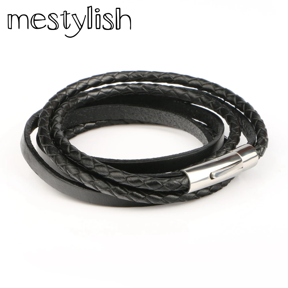 Новый модный многослойный браслет Mestylish из нержавеющей стали 316L и титана для