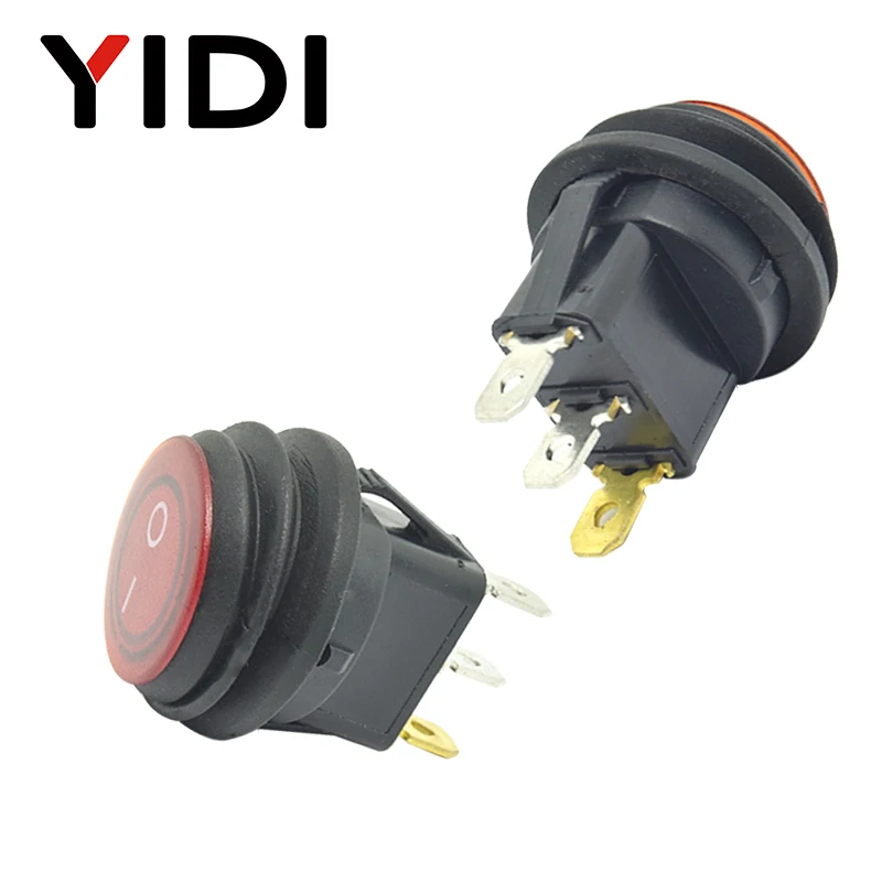 6A 250VAC Водонепроницаемый круглый тумблер 12В 220 V, красные, зеленые, синие, желтые светодиодный светильник кулисный переключатель 10A 125VAC вкл/выкл SPST переключатель