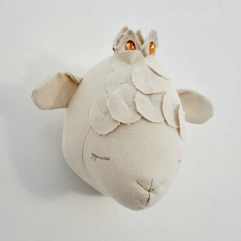 Princess sheep Единорог/олень мягкие игрушки 3D Животные головы настенный Декор подвесной детский настенный для детей Детская комната украшения Рождественские подарки - Цвет: Princess sheep