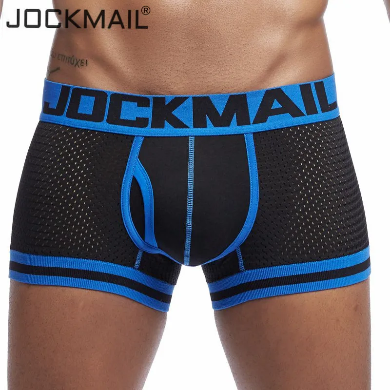 Мужские трусы боксеры JOCKMAIL сексуальные хлопковые с сеткой и u образным карманом