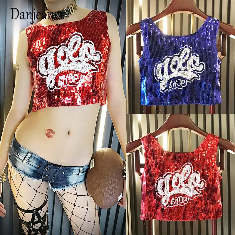Костюм для ночного клуба DANJEANER женские топы с круглым вырезом без рукавов