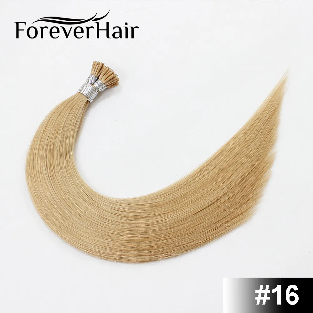 FOREVER HAIR Remy Предварительно скрепленные волосы для наращивания 0,8 г/локон 1" 18" 2" наконечник кератиновой палочки прямые европейские Горячие сплавляемые волосы 50 шт - Цвет: #16