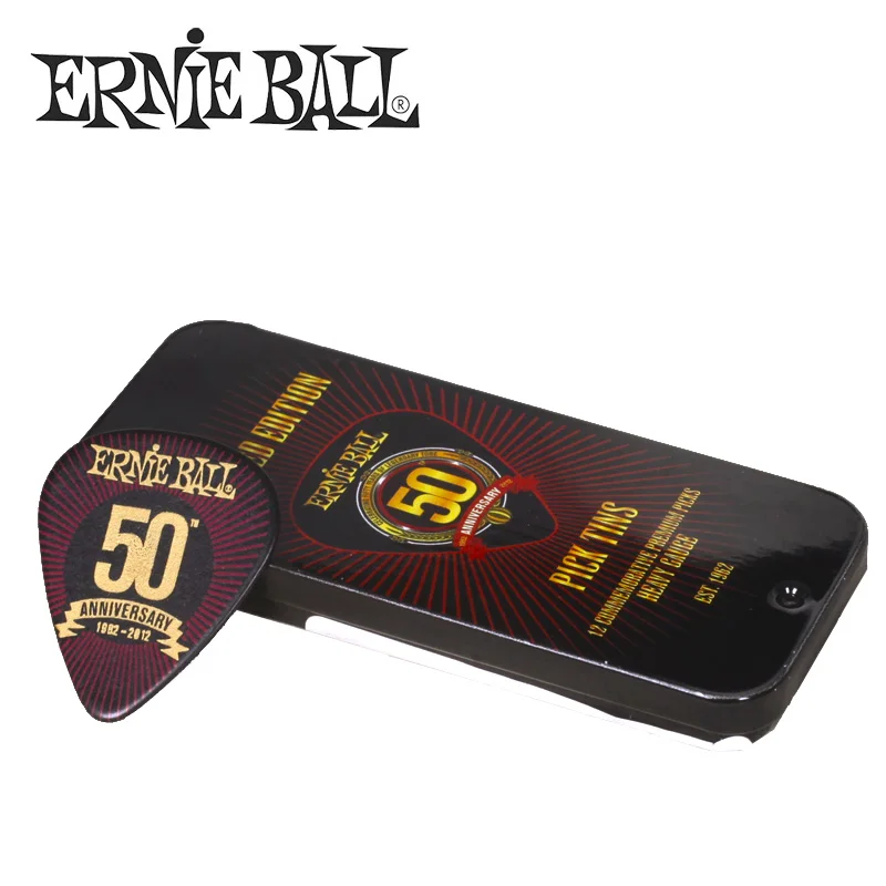 Ernie Ball Ограниченная серия 50-летия тяжелые медиаторы с оловянной упаковкой, средний/Тяжелый калибр