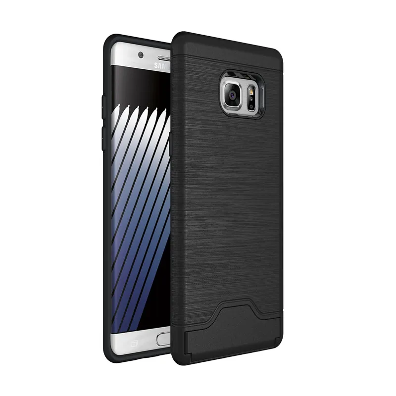 Armor Holder Brushed Phone Case For Samsung Galaxy Note7 S7edge Pocket Wallet Cover S7 Edge / Note FE Fan Edition 7 (L0710) |