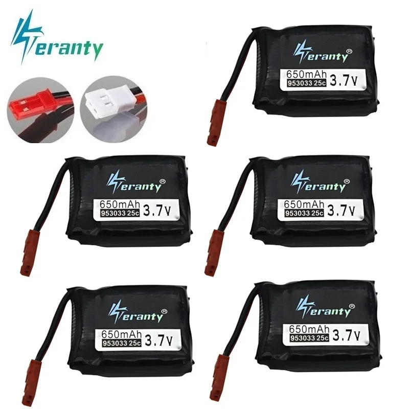 5 шт./лот 3 7 V 650MAh Lipo батарея для TOZO Q1012 Q9 X8TW X8T RC Quadcopter Дрон запасные части 953033 v 25c