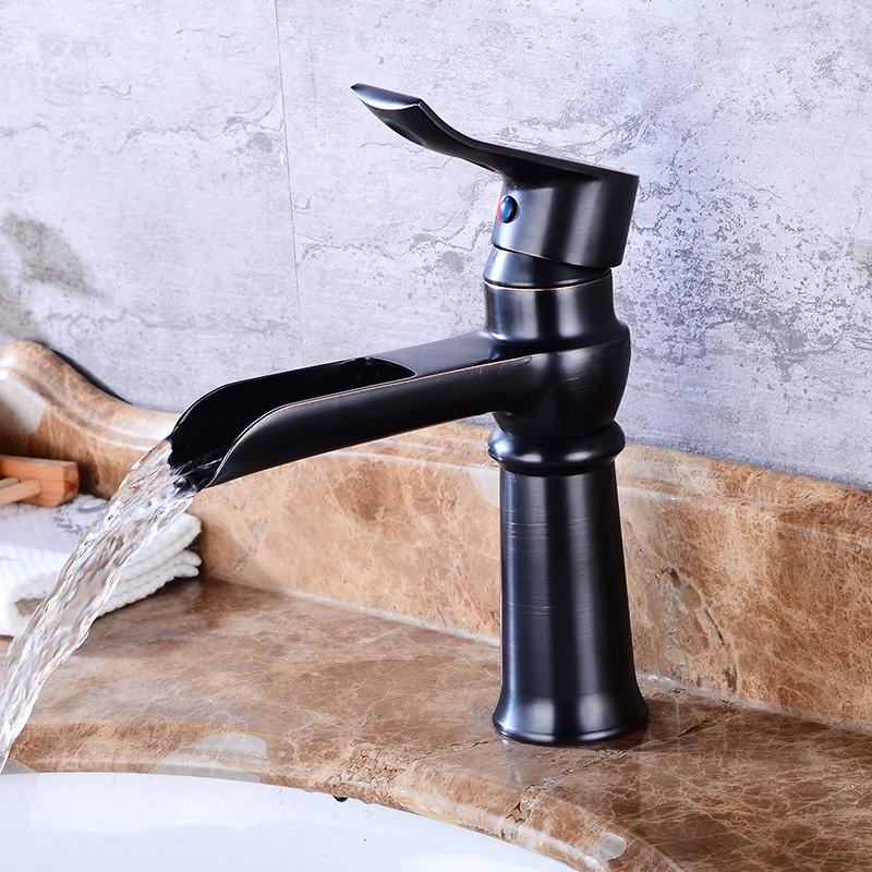 Черный смеситель для раковины Fapully водопроводный кран ванной комнаты с одной