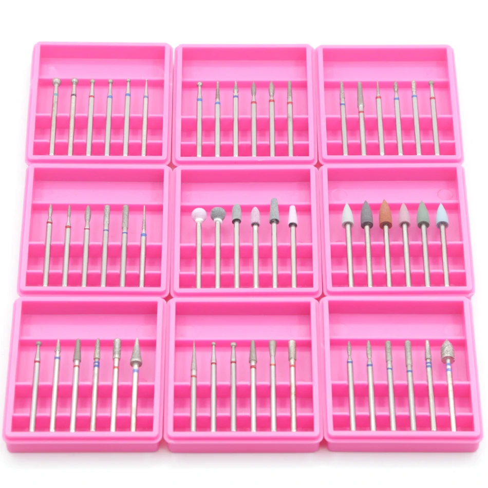 Набор Алмазных фрез для маникюра 6 шт. набор керамических ногтей фрезы