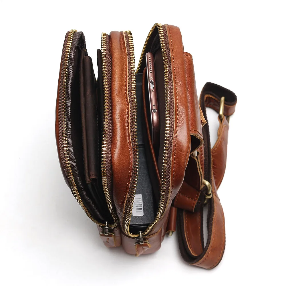 Мужская модная Ретро сумка из 100% натуральной кожи для отдыха и путешествий