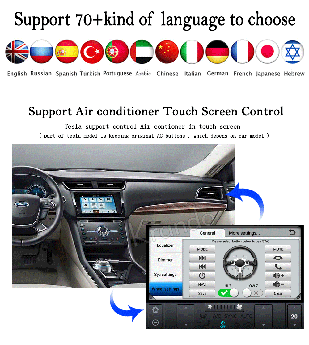 Krando автомобильный Радио плеер навигация gps для Ford aurus 2012- мультимедийная система Android 6,0 13," Tesla вертикальный экран wifi