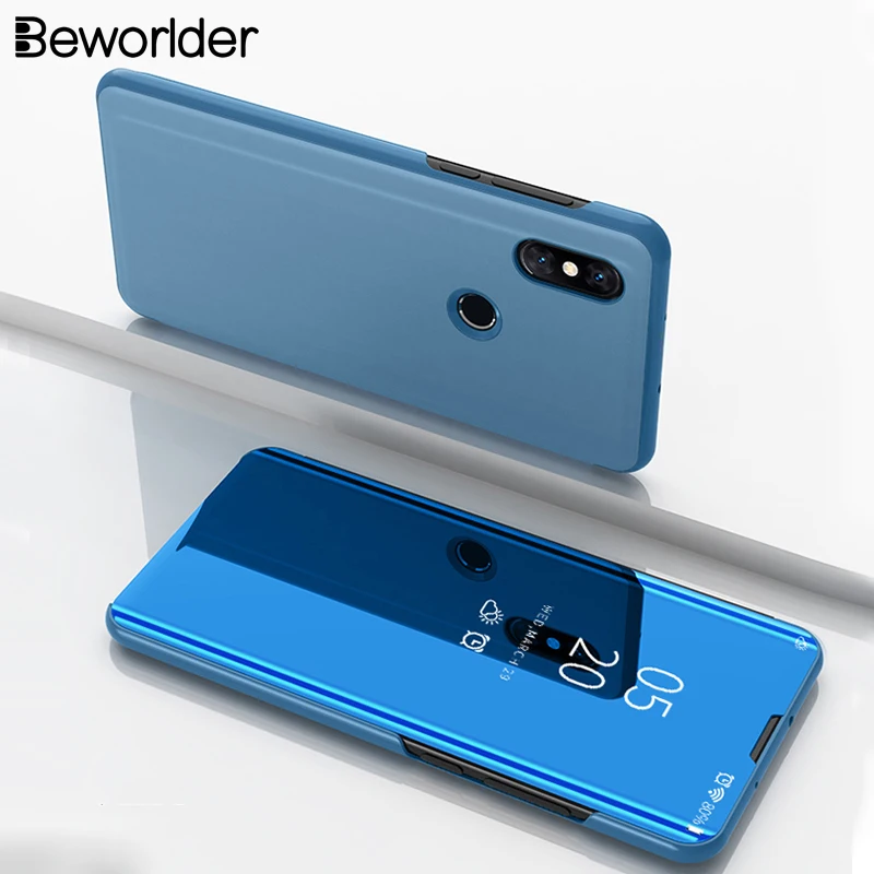 Для Xiaomi Mi Max 3 Чехол Max3 откидной стенд металлизированный зеркальный чехол