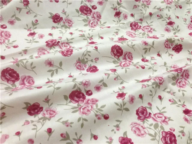 ZY DIY Pretty 50x160 см большая и маленькая фиолетовая Цветущая хлопковая ткань с