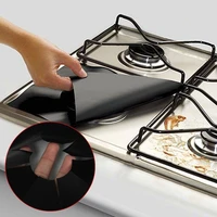 4pcs glass fiber gas stove protectors reusable gas stove burner cover liner mat pad file injuries protection home kitchen tools