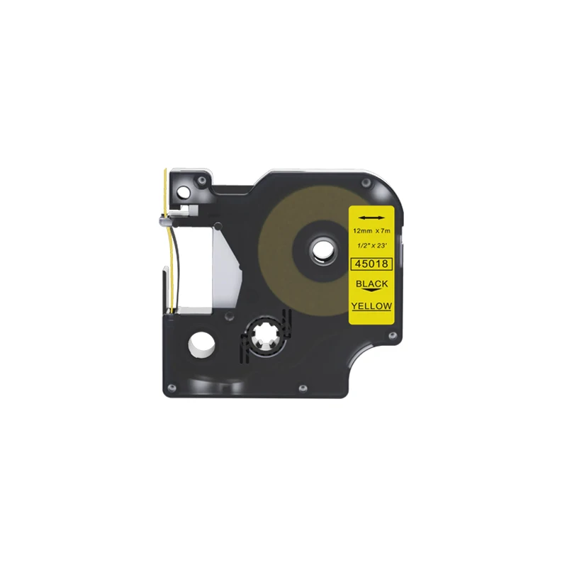 Black-Yellow 1PCS for DYMO D1 45013 d145013 Label Tape Black on White 12mm*7M compatible for DYMO LteraTag Label Printer - Цвет: Black-Yellow