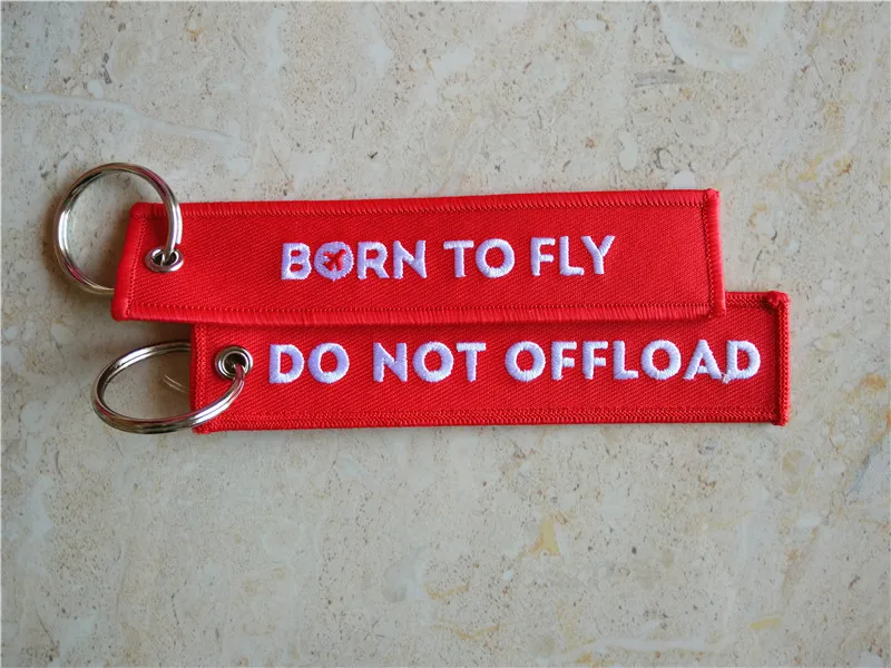 Born To Fly не разгружать брелок для ключей с вышивкой из ткани|Кольца ключей| |