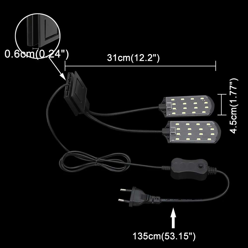 Senzeal Aquarium Light Super bright Aquarium Led Lighting M3/X3/X5/X7/X9 Clip-on Slim Fish LED Lamp 220V/110V Fish Tank LED Lamp