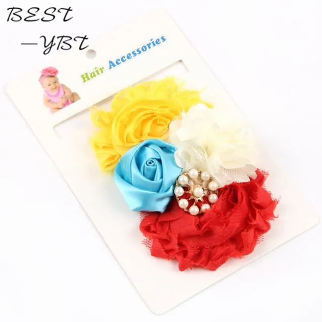 

new kid's headband handwork pearl mix 4 flower Headband Wide hairband Headbands hair Accessories 7 styles