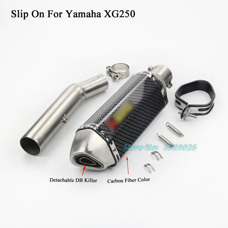Красный XG250 slip on для Yamaha Tricker XG 250 модифицированный глушитель выхлопа мотоцикла Escape набор со средним соединительным адаптером - Цвет: Красный