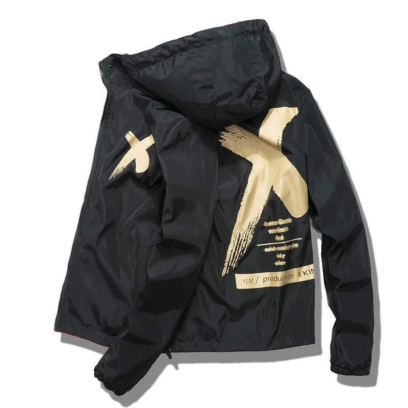Мужская повседневная черная куртка с капюшоном на весну 2018|black jacket men|jacket menjacket