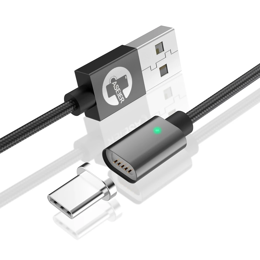 Starry gray Магнитный usb-кабель CASEIER OTG для быстрой зарядки, кабель USB type C, Магнитный зарядный кабель Micro usb для зарядки и передачи данных, кабель USB для мобильного телефона - Цвет: Starry gray