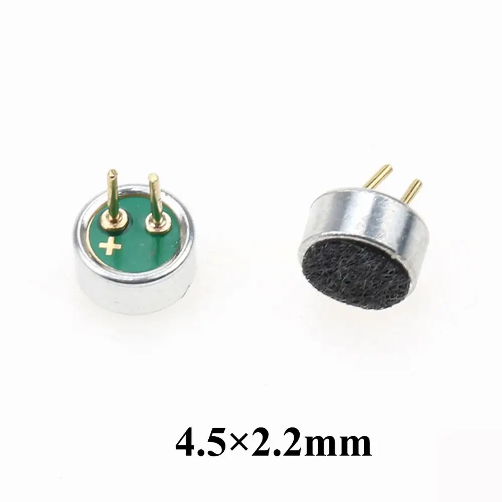 Золотой JCD 9,7 мм x 7 мм/10x7 мм/6x5 мм/6 мм x 2,2 мм/4,5*2,2 мм/4*1,5 мм 2 Pin микрофонная капсула Электрет Конденсор микрофон - Цвет: Золотой
