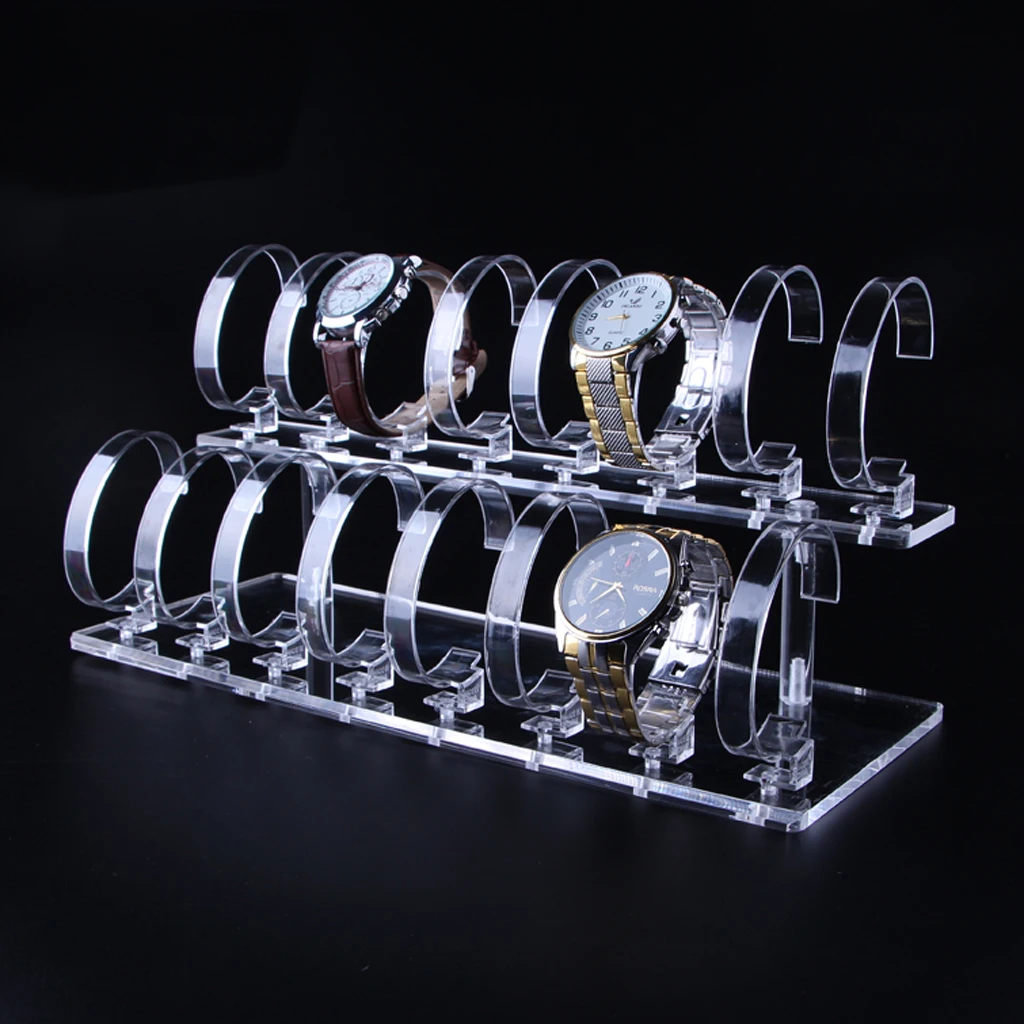 

2021 Hot Sale Watch Display Rack Acrylic Folding Continuous C Circle Single Watch Display Rack Transparent Detachable Exhibition