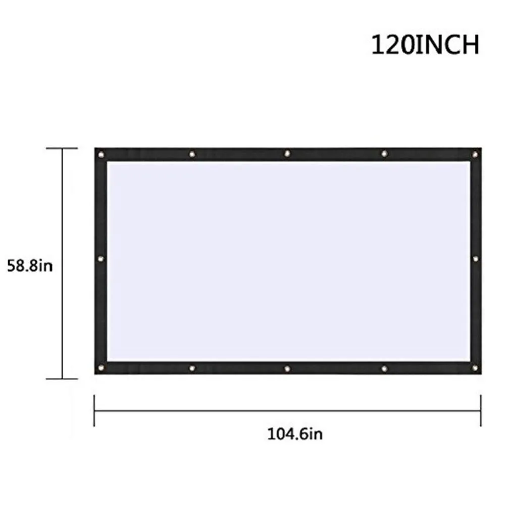 

Cewaal Soft Foldable 120 inch 16: 9 Ratio Polyester screen for projector Film Home Theater outdoor portable