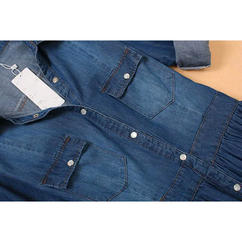 Женское джинсовое платье рубашка винтажные вечерние платья туника больших