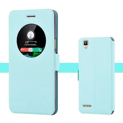 Открытое окно+ pu кожаный чехол для OPPO f1f телефонные чехлы 5," для OPPO f 1f флип чехол OPPOf1f задняя крышка f1 f Чехол-Бампер корпус - Цвет: Небесно-голубой