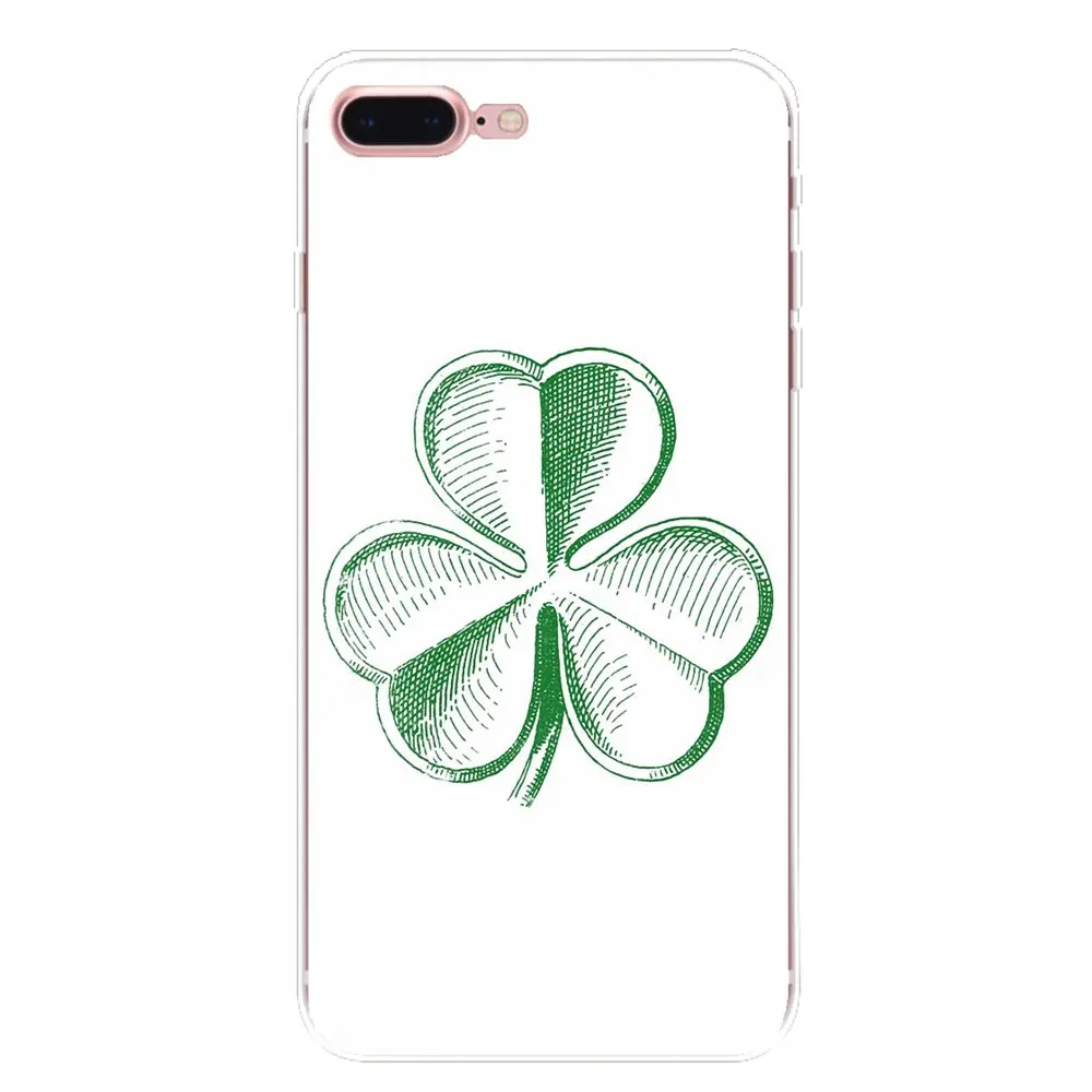 Четырехлистного клевера Лаки листья дизайн обложки для iPhone XS Max XR X 4 4S 5 5S 5C SE 6 S 7 8
