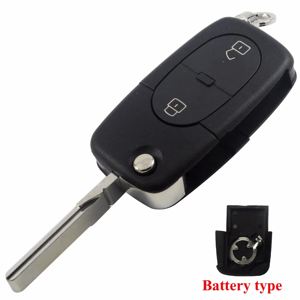 Jinyuqin CR1620 Батарейный держатель для ключей для Audi A2 A3 A4 A6 старых моделей 2/3 Кнопка откидной складной чехол для дистанционного ключа