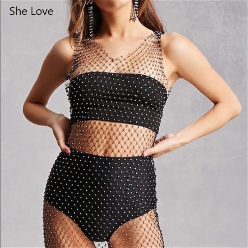 Тканевая сетка She Love 1 ярдов/партия плетеная леска для рыбалки 36x37 рядов ABS стразы