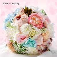 pack with box artificial rosette wedding flowers bouquets 2017 new bridesmaid wrist corsage bridal bouquets wedding accessories
