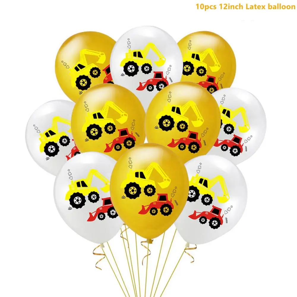 Truck Balloons 7 Taoup 10 шт. автомобильные воздушные шары для грузовиков латексные строительные машины тематические вечерние украшения для вечеринки на день рождения для мальчиков - Цвет: Truck Balloons 7
