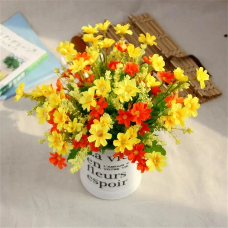 Шелк искусственная Хризантема искусственные цветы букет для дома Свадебная