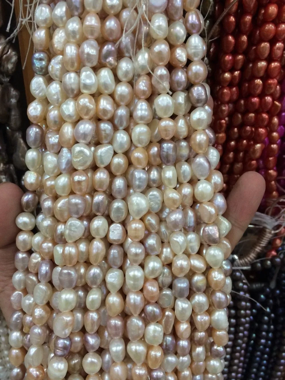 8-9mm Water White pink purple Freshwater Cultured Pearl Loose Beads 13&quot | Украшения и аксессуары