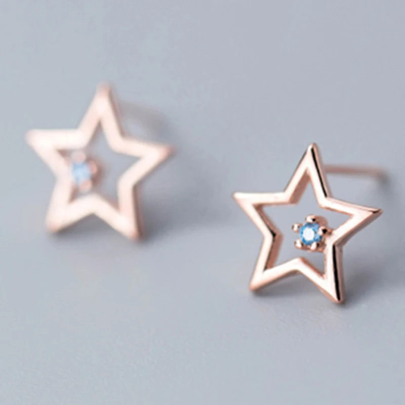 G0463 rose gold 925 пробы серебряные милые серьги-гвоздики с животными для женщин Повседневный стиль серьги для девочки индивидуальный Стерлинговое Серебро-ювелирные изделия - Окраска металла: G0463 rose gold