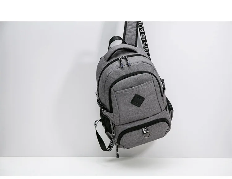 Модный женский мужской рюкзак для ноутбука с зарядкой через USB компьютера