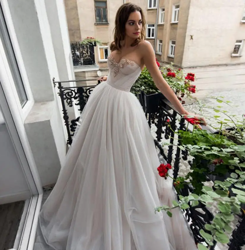 Белое вечернее платье, длинное,, Sweeyheart, ТРАПЕЦИЕВИДНОЕ, шифоновое, без рукавов, с открытой спиной, вечернее платье с бисерной отделкой, robe de soiree - Цвет: As image