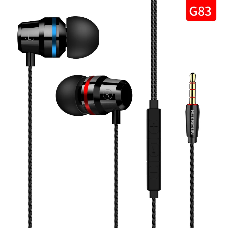 GIAUSA G83 HIFI спортивные наушники с HD микрофоном, модные наушники, Бас Сабвуфер, проводные наушники-вкладыши, наушники для телефона/ПК, стерео звук
