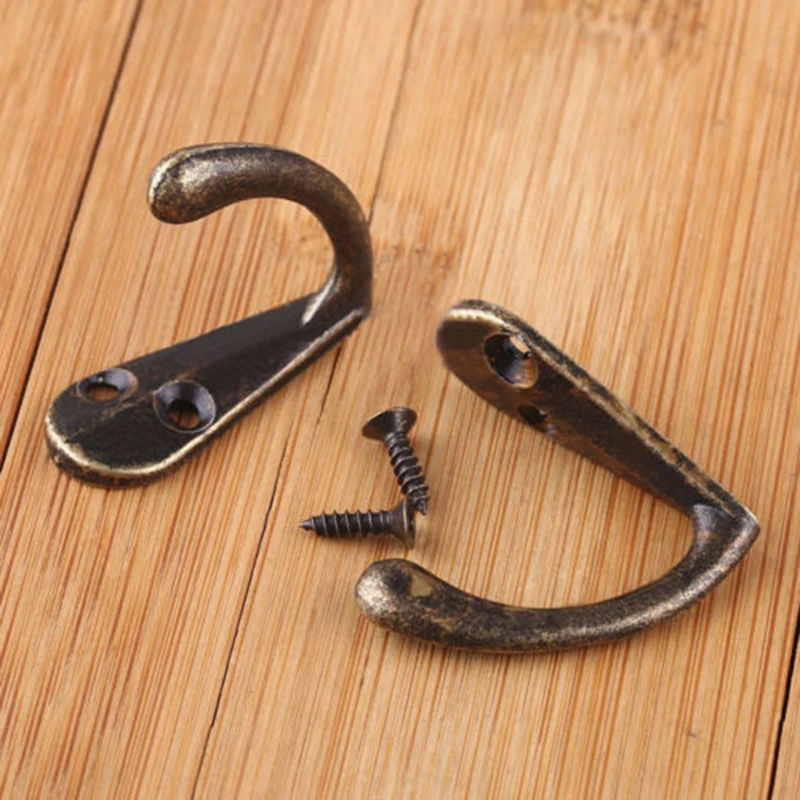 10pcs Wall Door Alloy Metal Hooks Hanger For Key Clothe Coat Hat Bag W/ Screw | Дом и сад