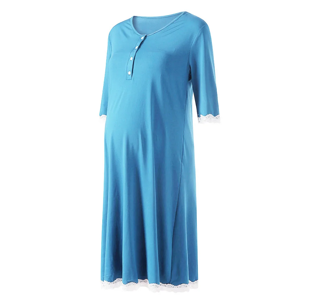 Кружевное платье для кормящих мам ночная рубашка Спортивный костюм грудного