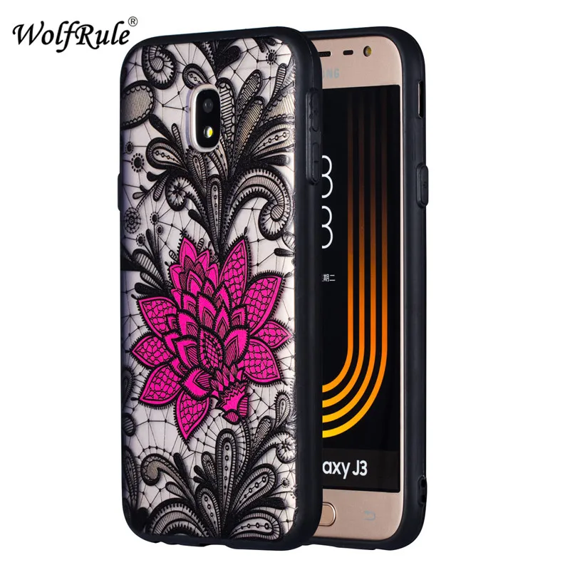 Чехол wolfrole для Samsung Galaxy J5 2017 черный кружевной мягкий чехол из ТПУ с красным