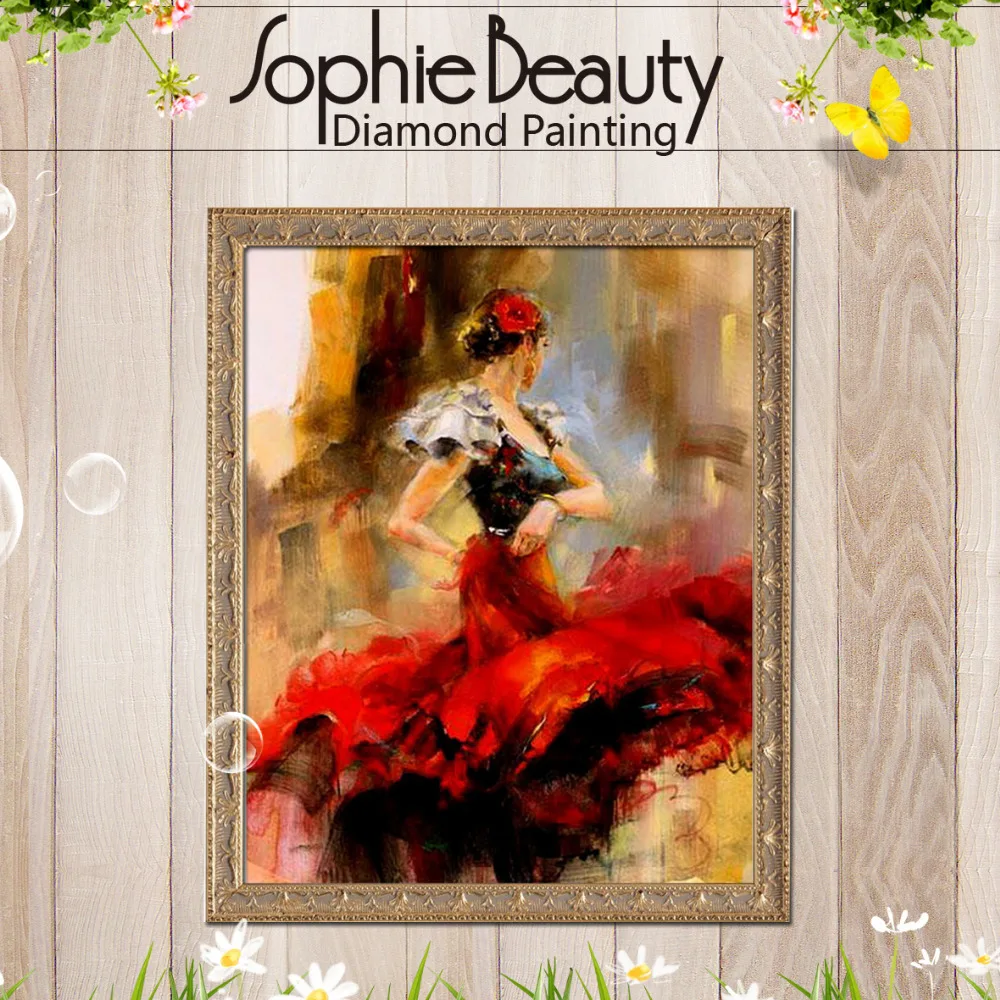 

2018 Limited Sophie Beauty Diy Diamond Painting Religion 3d Mosaic Girl Dancing Inlaid Yarn Fabric Needlework Embroidery Arts