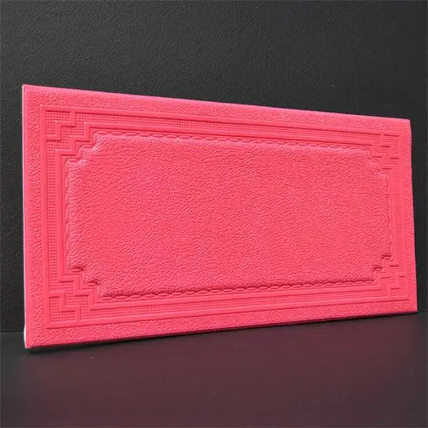 3D ПЭ пена Гибкая имитация кожи узор стикер на стену прямоугольник ТВ диван украшение стены мягкий чехол панель DIY художественная роспись - Цвет: Rose Red