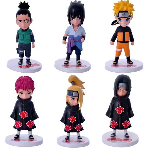 6 шт./лот природно Uzumaki Naruto Саске Нара Шикамару Учиха Итачи ПВХ кукла рис