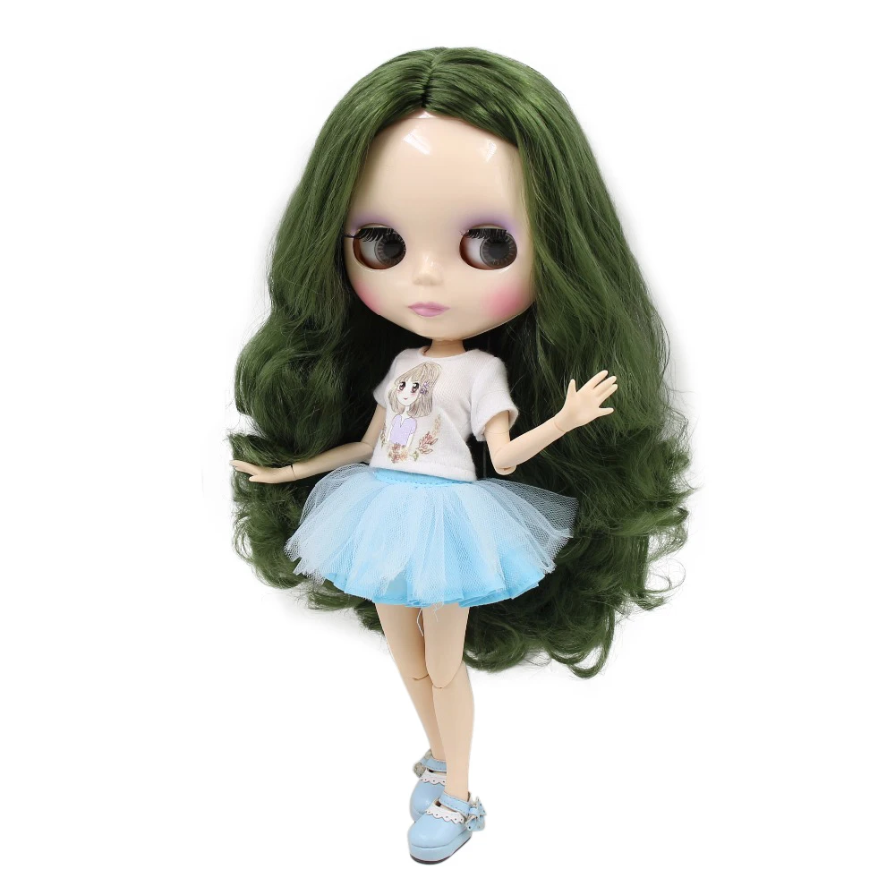 Ледяной DBS Blyth кукла 1/6 bjd игрушка белая кожа совместное тело зеленые волосы 30 см