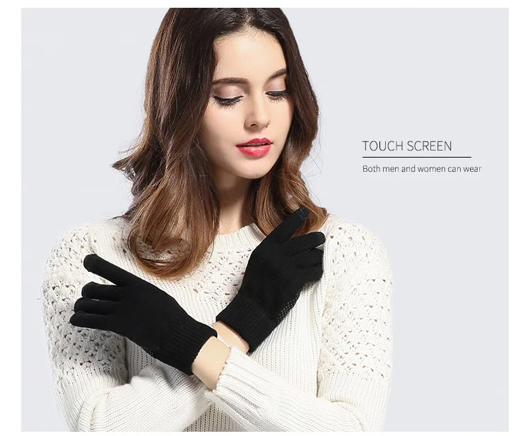 Для мужчин женщин Экран Touch Бесплатная Вязание Прихватки для мангала плюс бархат